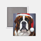 Saint Bernard Kerstmis Magneet (Voorkant / Achterkant)