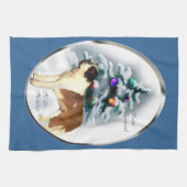 Saint Bernard Kerstmis Theedoek (Horizontaal)