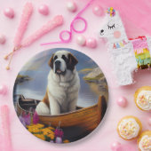 Saint Bernard op een peddel: Een Schilderachtig av Papieren Bordje (Feest)