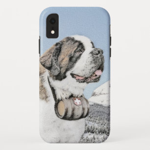 Saint Bernard Painting - Cute Original Dog Art iPhone XR Hoesje