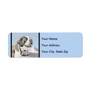 Saint Bernard Painting - Cute Original Dog Art Etiket