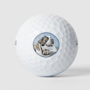 Saint Bernard Painting - Cute Original Dog Art Golfballen