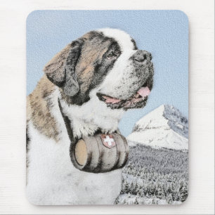 Saint Bernard Painting - Cute Original Dog Art Muismat