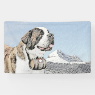 Saint Bernard Painting - Cute Original Dog Art Spandoek