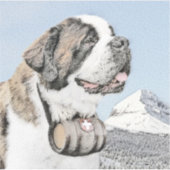 Saint Bernard Painting - Cute Original Dog Art Sticker (Voorkant)