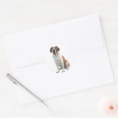 Saint Bernard Puppy Dog Sticker / Label (Envelop)