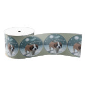 Saint Bernard Puppy Kerstmis Grosgrain Lint (Spoel)