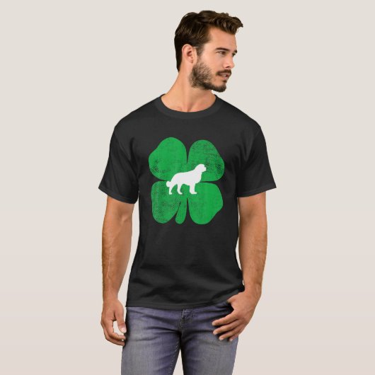Saint Bernard Shamrock Irish St Patricks Day Funny T-shirt (Voorkant volledig)