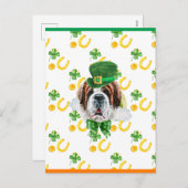 Saint Bernard Shamrock St. Patricks Day Feestdagenkaart (Voorkant / Achterkant)