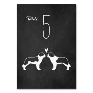 Saint Bernard Silhouettes Trouwtafelnummer Kaart