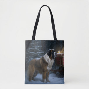 Saint Bernard Snowy Sleigh Kerstdecoratie Draagtas