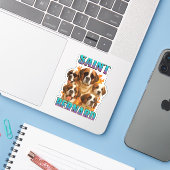 Saint Bernard  Sticker (Laptop met iPhone)