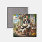 Saint Bernard thème aimant 2 pouces (Recto/Verso)