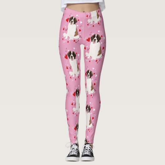 Saint Bernard-Valentijnsdag Leggings (Voorkant)