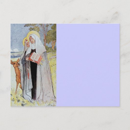 Saint Bridget en Deer Briefkaart (Voorkant)