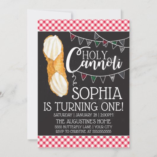 Saint Cannoli| Invitation d'anniversaire (Devant)