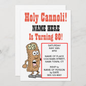 Saint Cannoli Turning Invitation de 80 fêtes (Devant / Derrière)