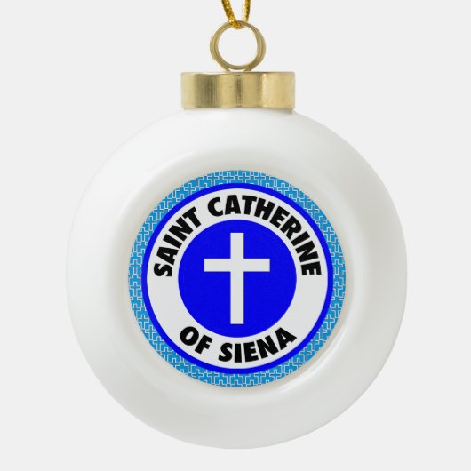 Saint Catherine Siena Keramische Bal Ornament (Voorkant)