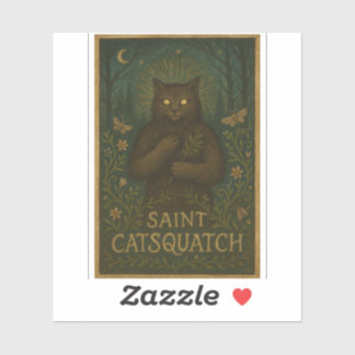 Saint Catsquatch Sticker WV Cryptid Sasquatch