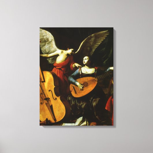 Saint Cecilia en de Engel door Carlo Saraceni Canvas Afdruk (Voorkant)