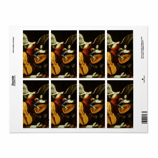 Saint Cecilia en de Engel door Carlo Saraceni Etiket (Full Sheet)