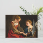 Saint Cecilia en een engel van Orazio Gentileschi Bedankkaart (Staand voorkant)