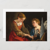 Saint Cecilia en een engel van Orazio Gentileschi Bedankkaart (Voorkant / Achterkant)