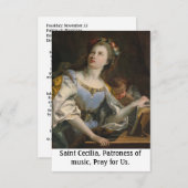 Saint Cecilia  Heilige Kaart (Voorkant / Achterkant)