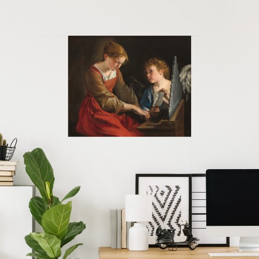 Saint Cecilia - Orazio Gentileschi Poster d'Art (Bureau à domicile)