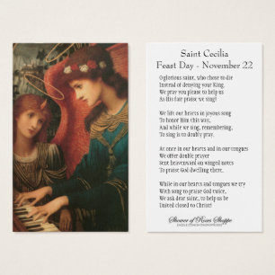 Saint Cecilia Prière Musiciens Vintage Carte Saint