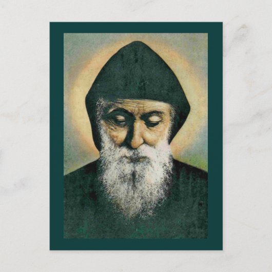 Saint Charbel Portrait Briefkaart (Voorkant)