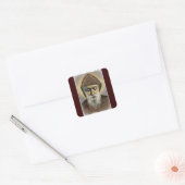 Saint Charbel Portrait Vierkante Sticker (Envelop)