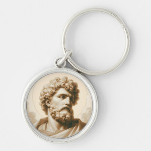 Saint Christopher Artwork Religious Protection Art Sleutelhanger