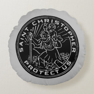 Saint Christopher Medal Rond Kussen