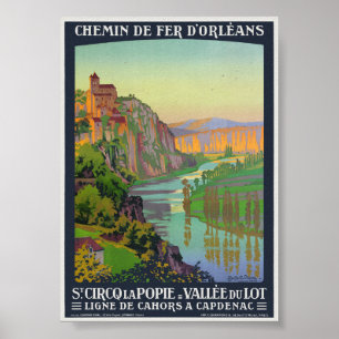 Saint-Cirq-Lapopie Poster vintage 1914