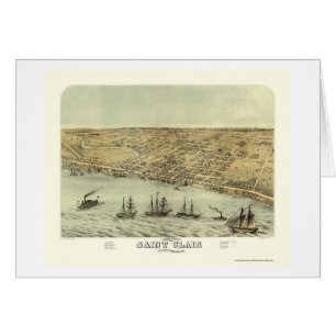 Saint Clair, carte panoramique de MI - 1868