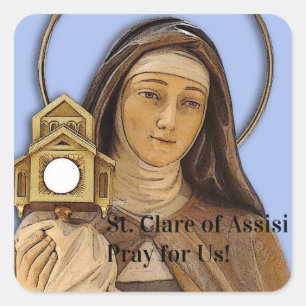 Saint Clare Assisi Vierkante Sticker