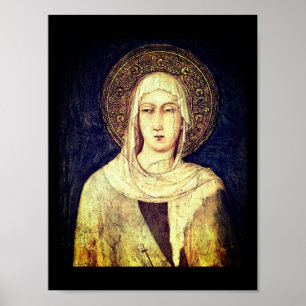 Saint Clare of Assisi door Simone Martini Poster