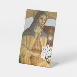 Saint Clare of Assisi Reclamebord Met Voetstuk