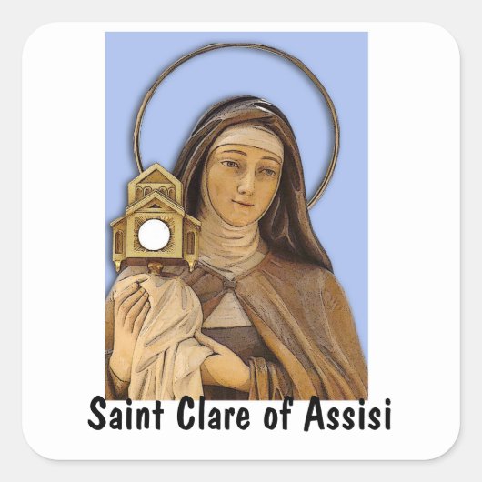 Saint Clare of Assisi Vierkante Sticker (Voorkant)