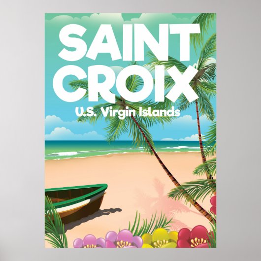 Saint Croix, reisposter van de Amerikaanse Maagden Poster (Voorkant)
