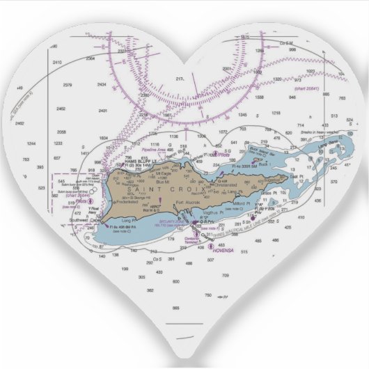 Saint Croix USVI Chart Sticker (Voorkant)