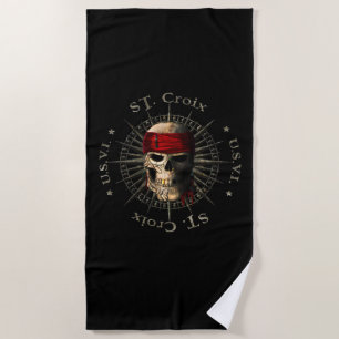 Saint Croix USVI Pirate Skull Strandlaken