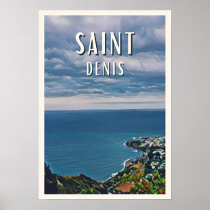 Saint-Denis (La Réunion) Foto van Vintage Poster