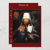 Saint Dimitri de Rostov icône carte de prière (Devant / Derrière)