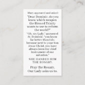 Saint Dominic reçoit la carte de prière du Rosaire (Dos)