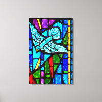 Saint-Esprit Dove Vitrail Vitre Vitre Toile Art