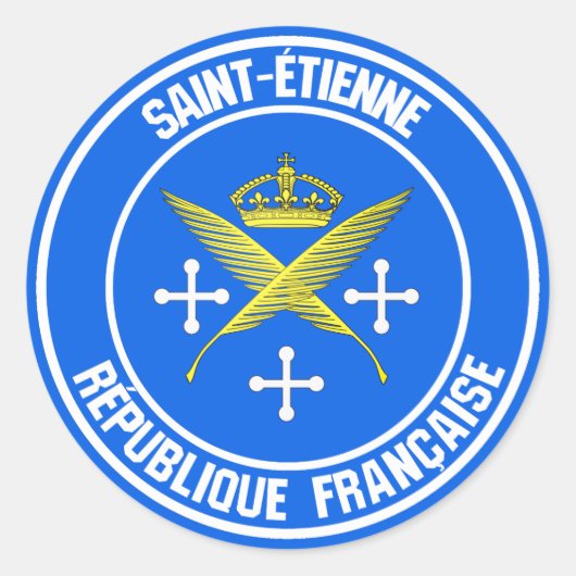 Saint-Étienne Round Emblem Ronde Sticker (Voorkant)