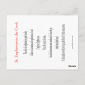 Saint Euphrosynos de Cook Prayer-kaart Briefkaart (Achterkant)