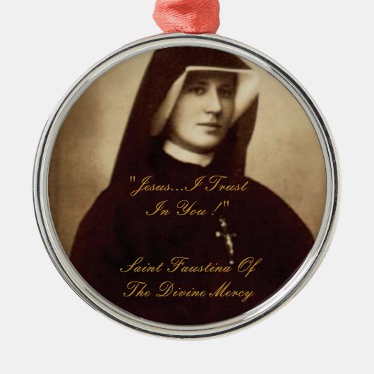 SAINT FAUSTINA VAN HET DIVINEMERK METALEN ORNAMENT (Voorkant)